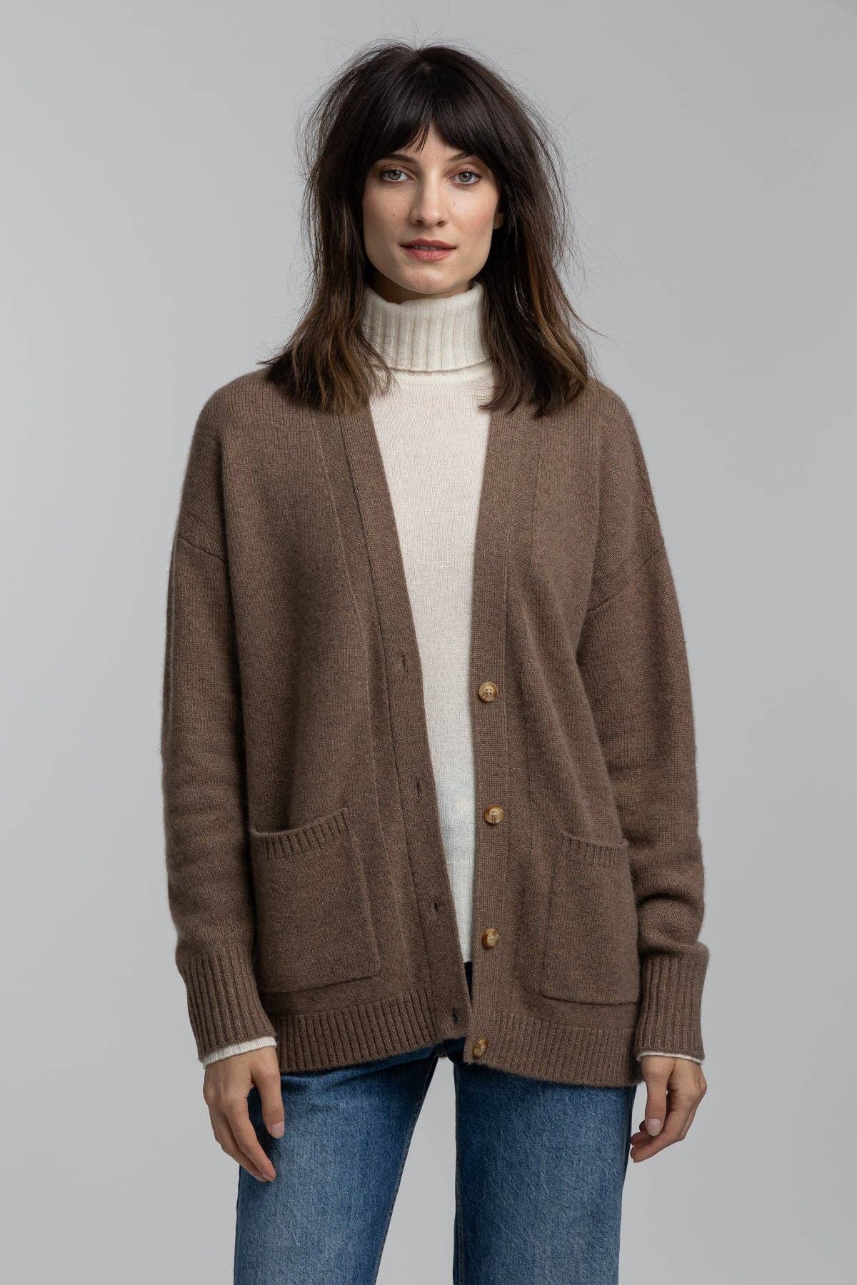 QUINN - Wholesale Cardigan - Women's - Cashmere Boyfriend Cardigan28