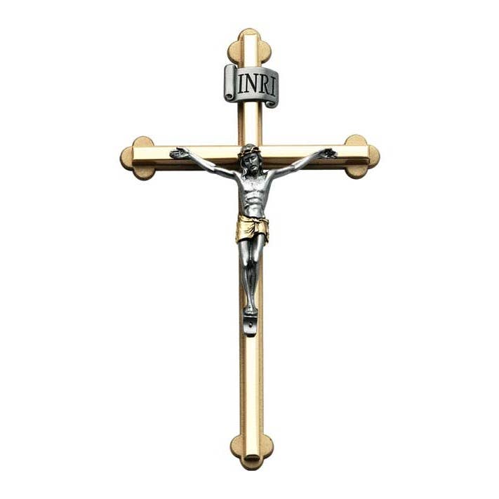Abbey + CA Gift - Wholesale Wall Cross - 2-tone Wall Crucifix 8”4