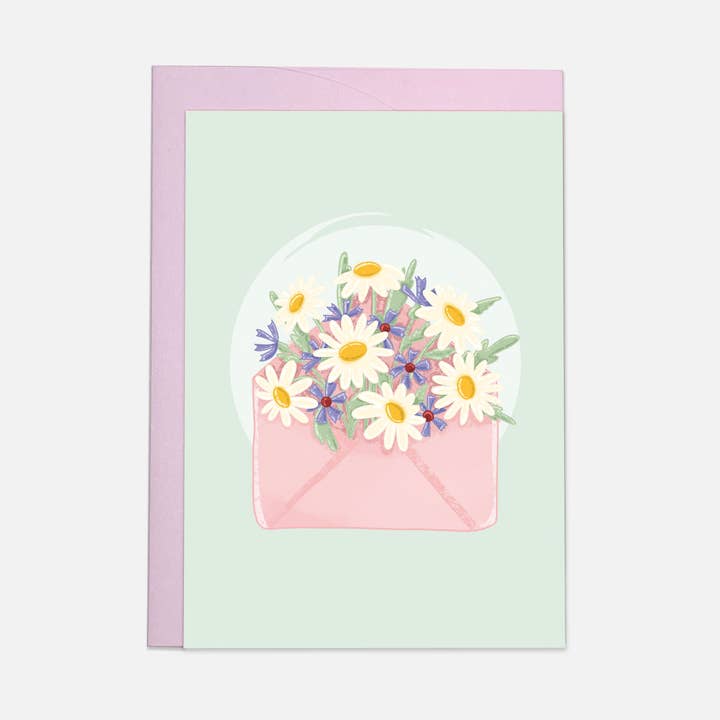 Kaart Blanche – wholesale Everyday greeting card – Flowers mail greeting card0