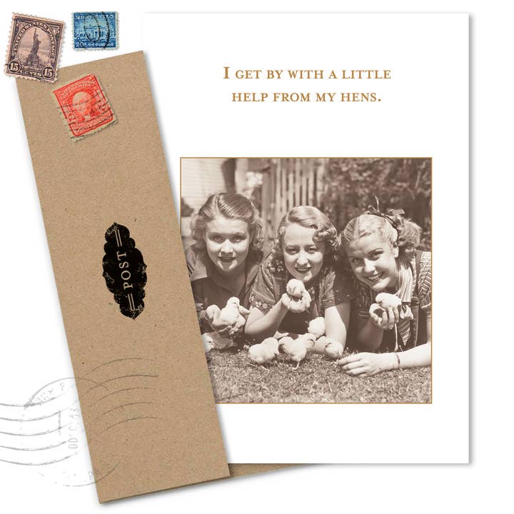 Shannon Martin Design - Wholesale Friendship Card - Help From My Hens Friendship Card