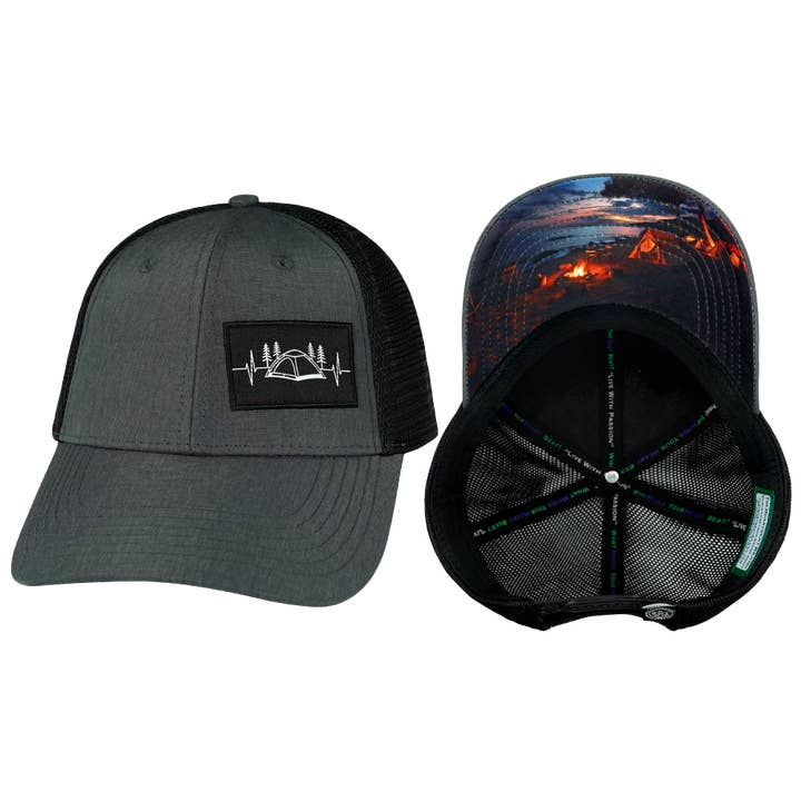 Camping Hat | Low Profile | Slate Gray - Black for wholesale by The Heartbeat Brand