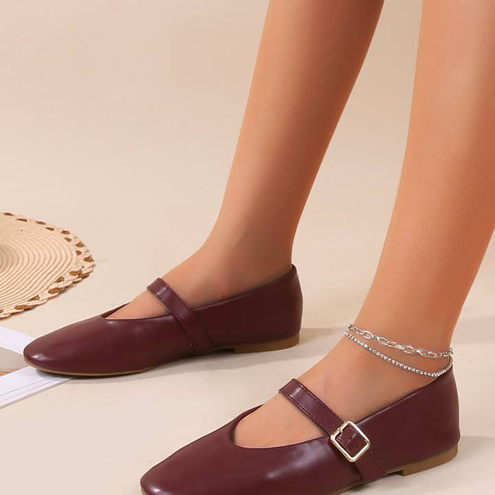 Pointed toe ballet flats with adjustable buckle strap, OP16-45 and other Purchase Wholesale calzature donna. Free Returns & Net 60 Terms on Faire trending on Faire.