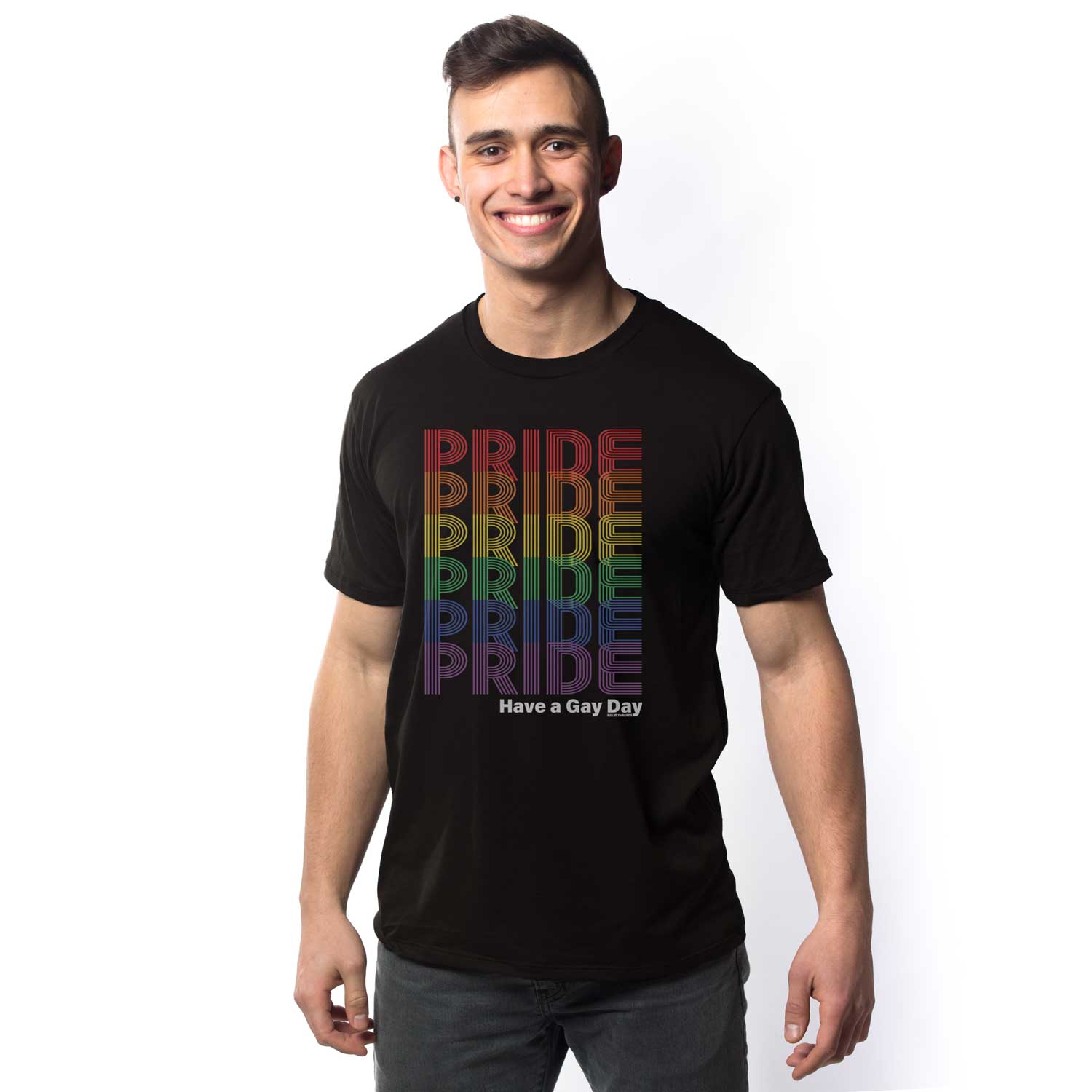 Black Pride Rainbow Fade T-shirt for wholesale on Faire1