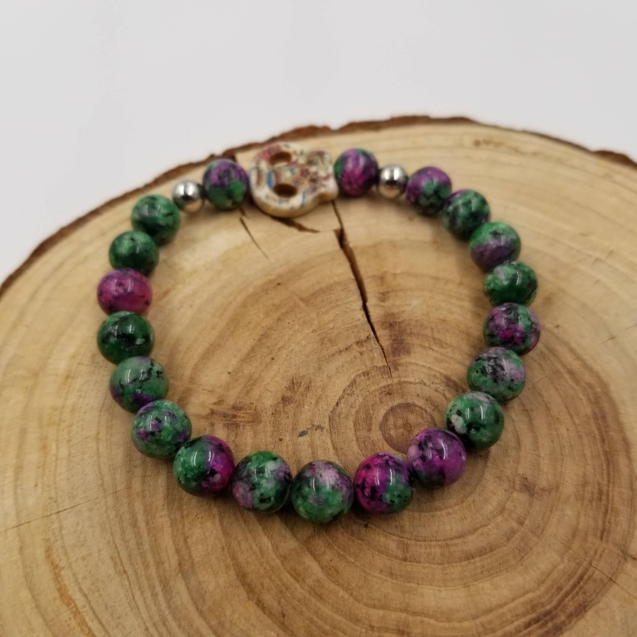 CHAKRA JEWELRY - Wholesale Armband met kralen - Natuurstenen armband met Halloween Death Skull 0