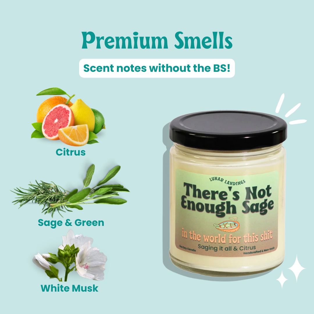Lunar Landings - Wholesale Jar/Filled Candle - Sage & Citrus Soy Candle5