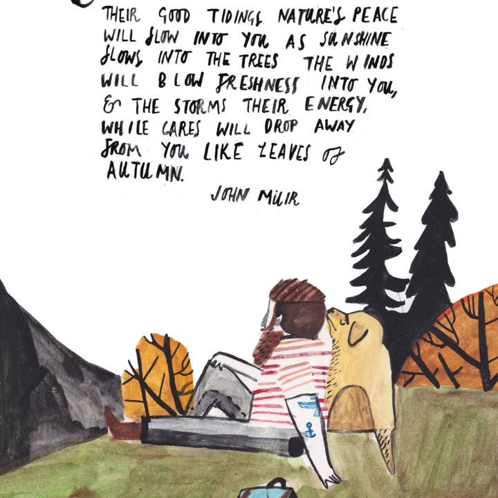John Muir Quote Print for wholesale by Dick Vincent Illustrations