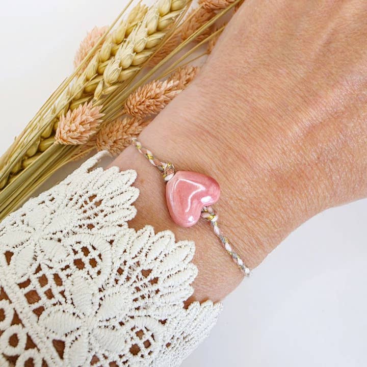 Ibiza Boutique - Wholesale Charm/Dangle Bracelet - Bracelet heart vintage pink3
