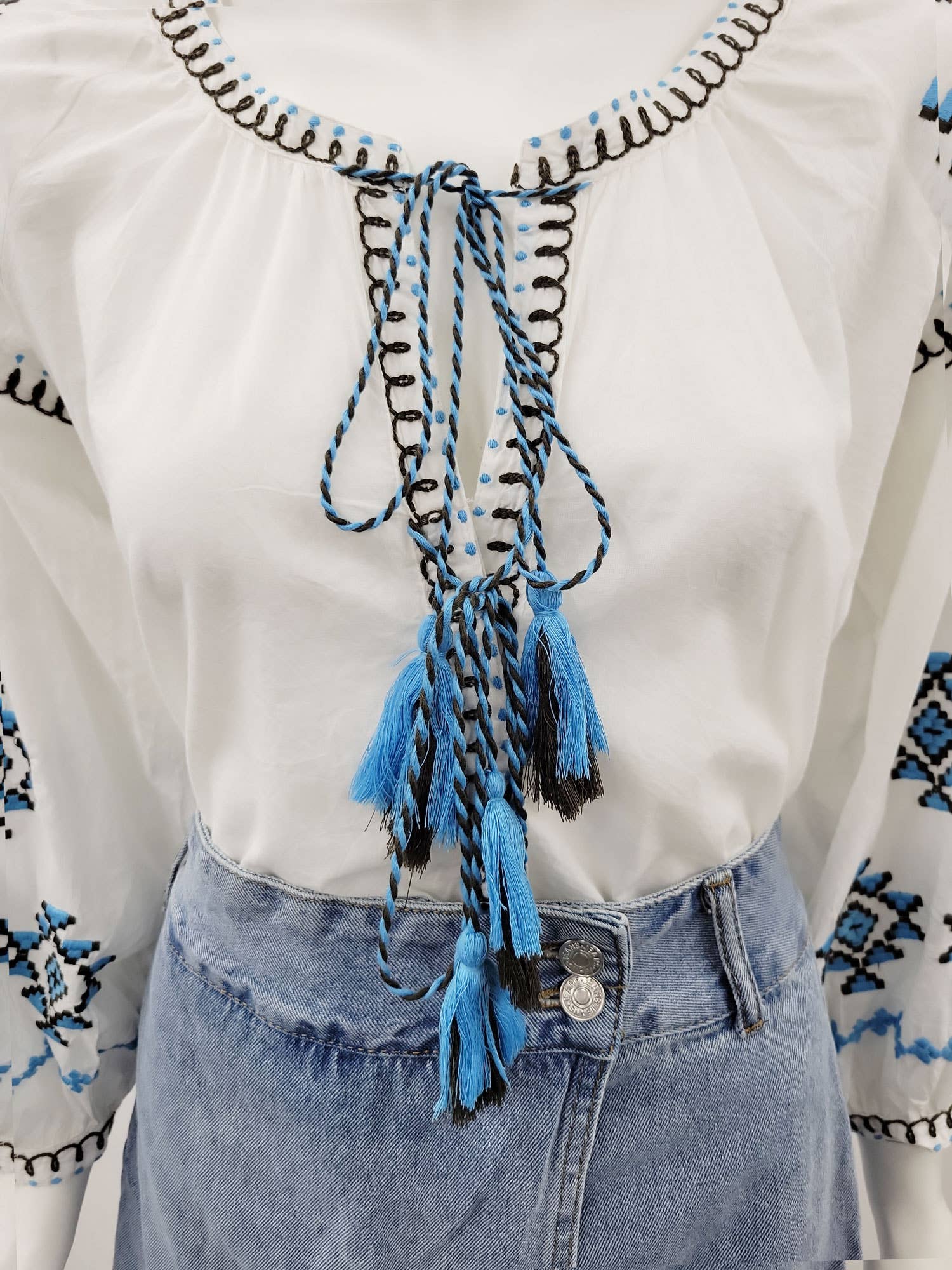 Raj Trading & Imports (USA) Inc. - Wholesale Blouse - Women's - Ingrid White Embroidered Top2