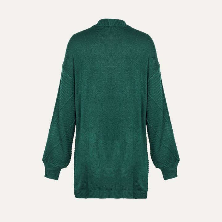 Christmas Green Pearl Accent Cable Knit Cardigan Sweater for wholesale on Faire