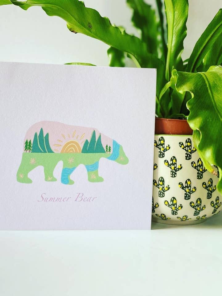 Gratulationskort Seasons Bears - Sommarbjörn för wholesale av Faodail Studio