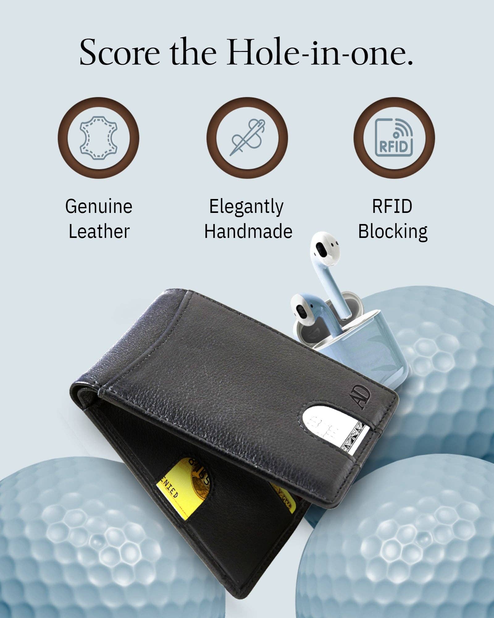 Access Denied Accessories - Vente Portefeuille – homme - Portefeuilles Bifold pour Hommes Portefeuille Mince en Cuir RFID avec Sangle de Tirage25