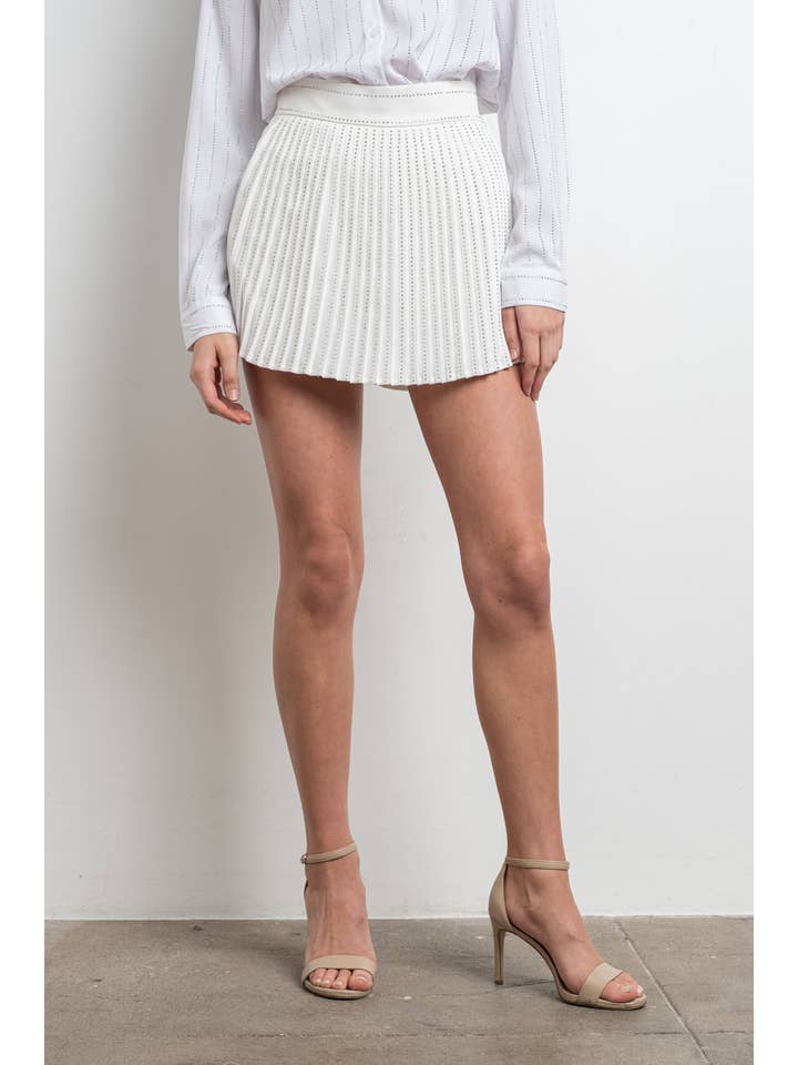 KIWI - Vente Jupe-short – femme - IP2480- Jupe plissée en strass4