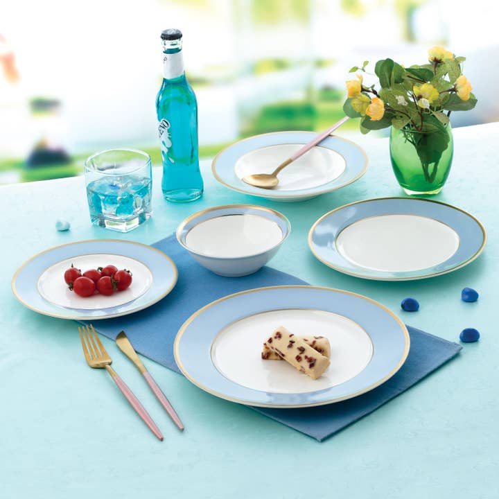 Gifts Plus - Wholesale Dinnerware Set - "Gail Light Blue"-20B5
