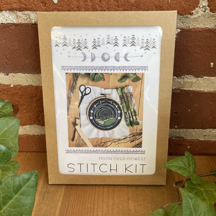 Tangled Up In Hue - Wholesale Embroidery/Cross Stitch Supplies - DIY Stitch Kit - Moon Over Midwest - Embroidery Kit
