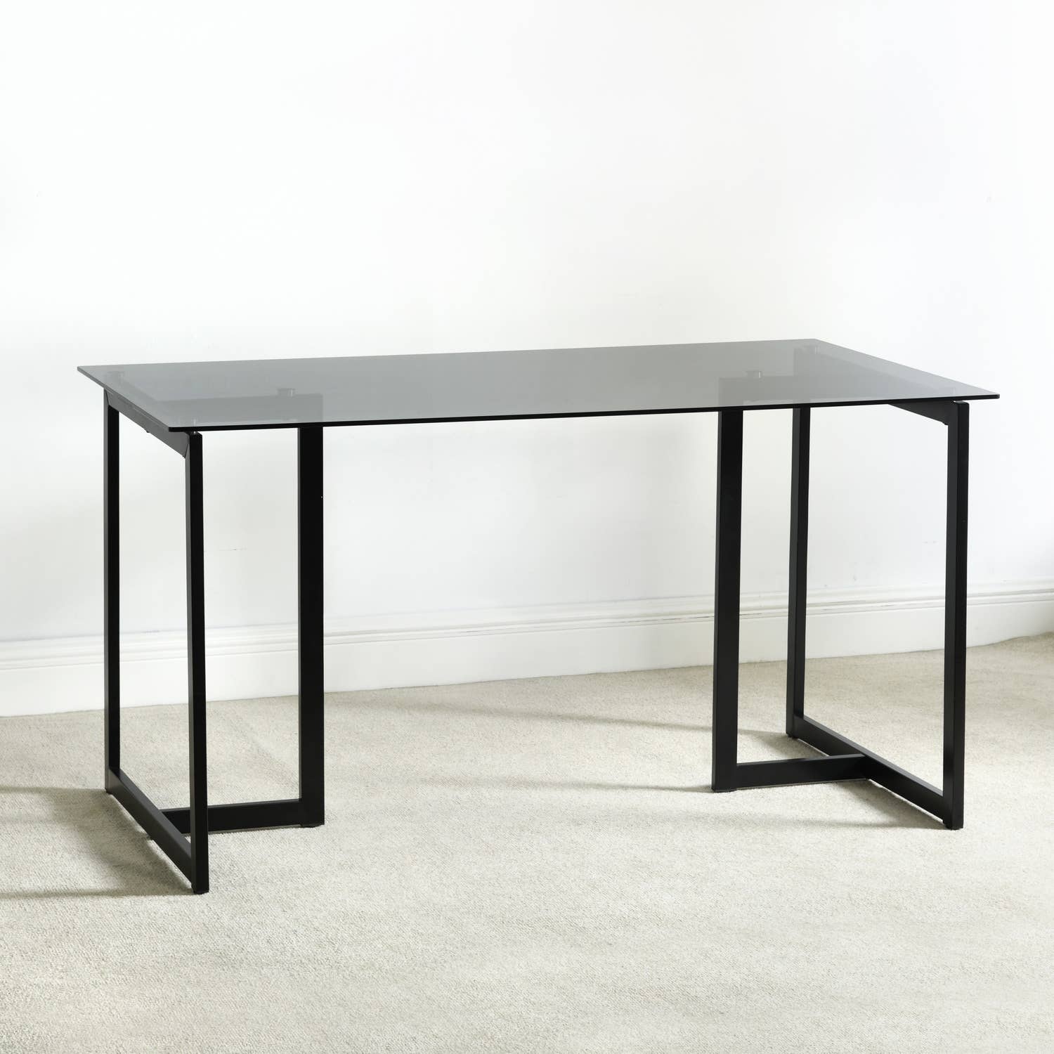 39F Inc. - Wholesale Side Table - SLIP Modern 55in Glass Dining Table With Metal Frame4