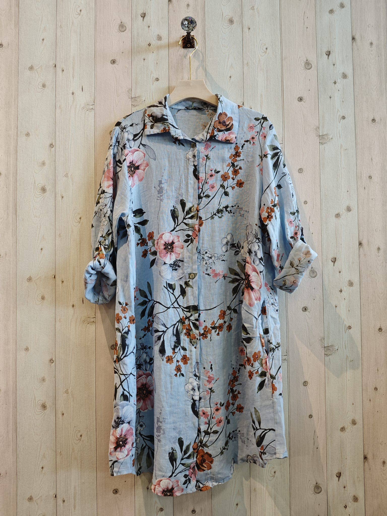 Linen & More – wholesale Klänning - Dam – REF 20272 KORT KLÄNNING MED 100% LINNETRYCK11