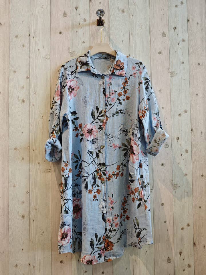 Linen & More - Wholesale Dress – Women's - REF 20272 SHORT DRESS WITH 100% LINEN PRINTS11