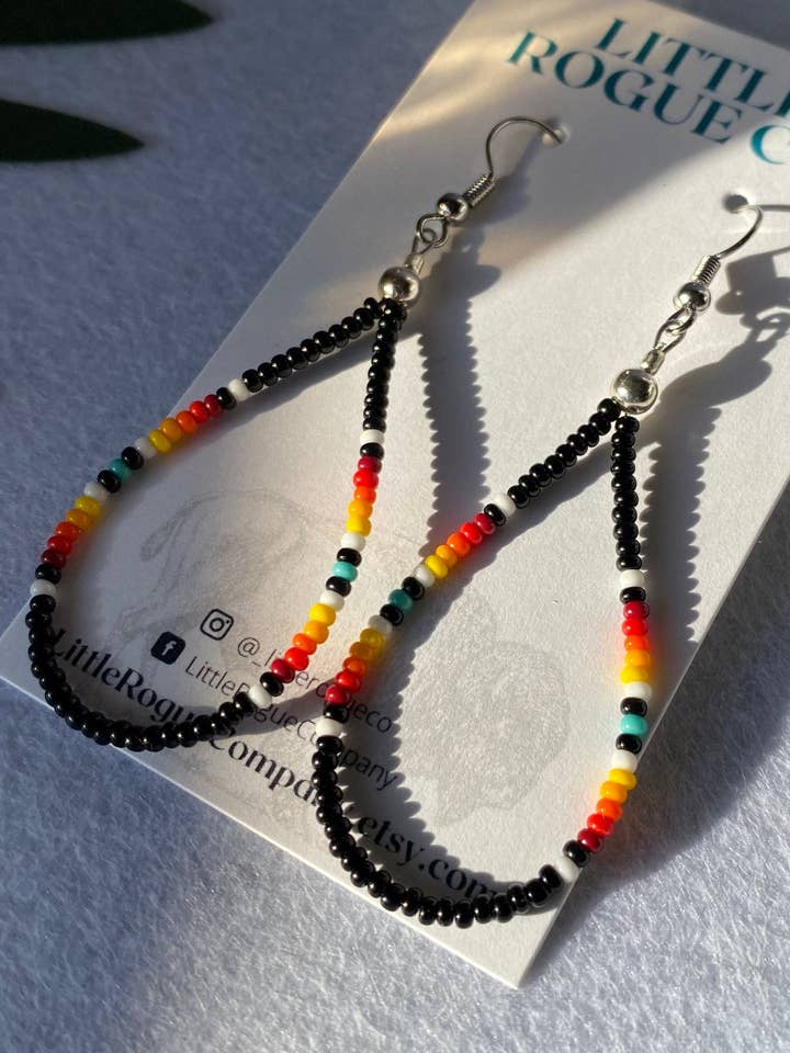 Black Moon - Western Beaded Earrings for wholesale by Little Rogue Co