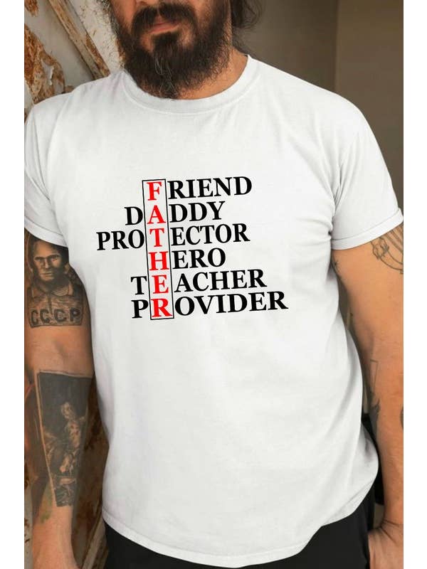 DOTCOM - Wholesale Screen Printed T-Shirt - Men's - Father Graphic Plus Mens Tee