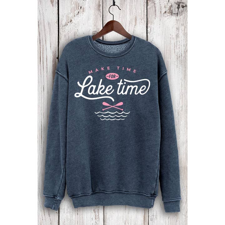 HRTandLUV - Wholesale Sweatshirt - Women's - MAKE TIME FOR LAKE TIME MINERAL SWEATSHIRTS