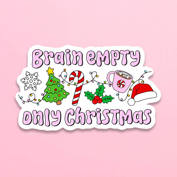 Cerebro Vacío Solo Navidad Pegatina Resistente al Agua para venta al por mayor de The Sunday Disco