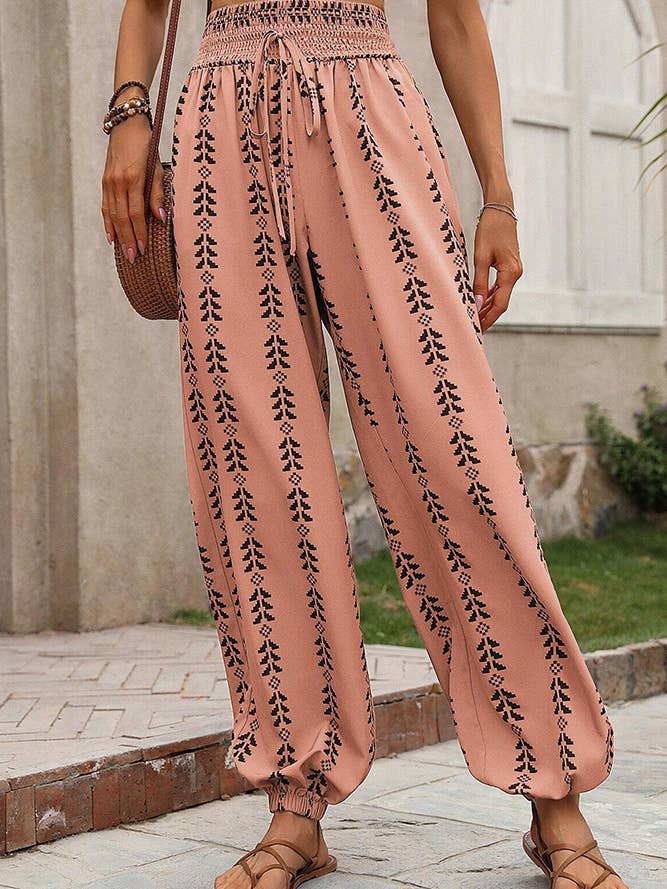 Comely Fashion - Wholesale Pants - Women's - Loose High Waist Printed Knickerbockers Pants9