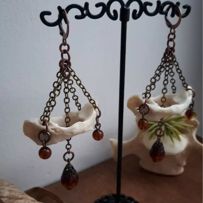 GemMeet - Wholesale Dangle Earrings - Halloween Witch Bone Earrings1