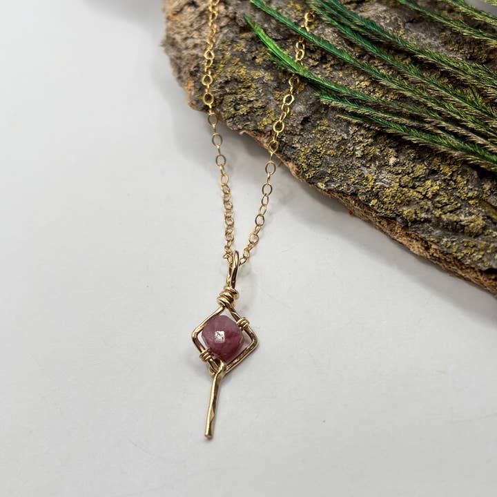 Rachel Renee Jewelry - Wholesale Pendant/Charm Necklace - VERA Dainty Square Gemstone Necklace - More Color Choices 5