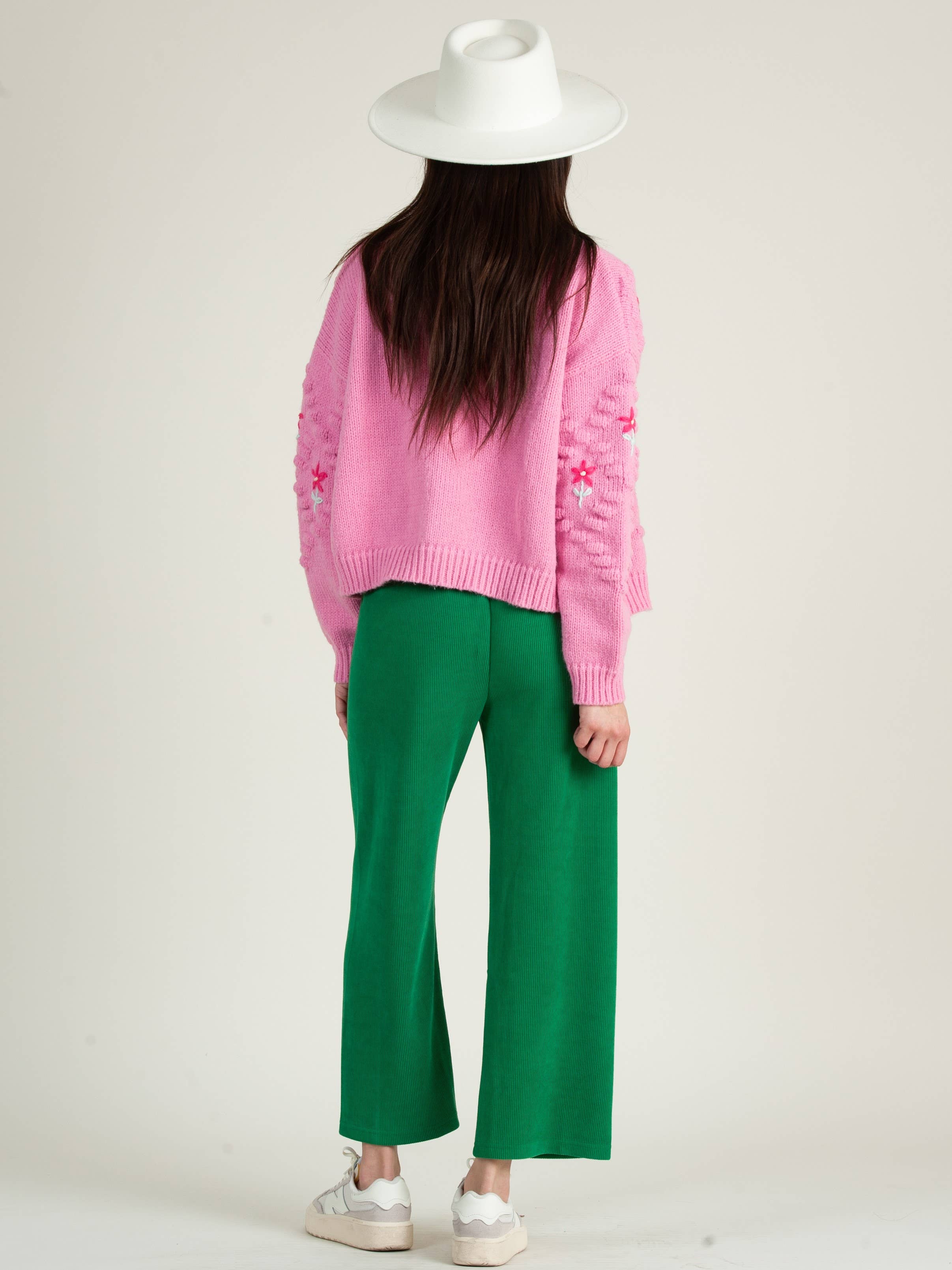 Lucca Couture - Vendita all'ingrosso Cardigan - Donna - Cardigan rosa ricamato a fiori2