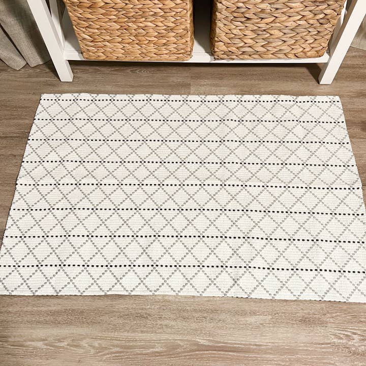 Modern Farmhouse Rug- Woven Rug- Diamond Pattern for wholesale by Cotton & Crate