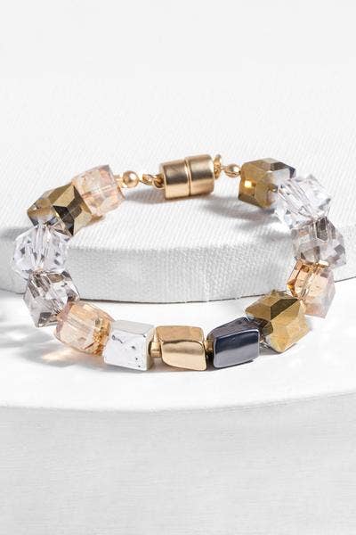 SAACHI - Wholesale Beaded Bracelet - Faceted Bead Stone Bracelet 4