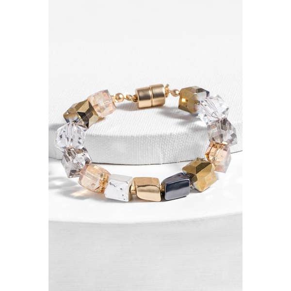 SAACHI - Wholesale Beaded Bracelet - Faceted Bead Stone Bracelet 4