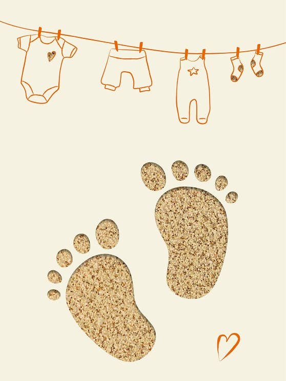 Luksus lykønskningskort med babyfødder for engroshandel hos Gespänsterwald