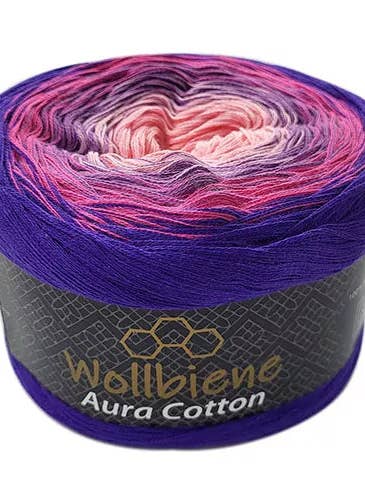 Wollbiene Aura Cotton 100% katoen bol 200 g met kleurverloop voor wholesale door Wollbiene