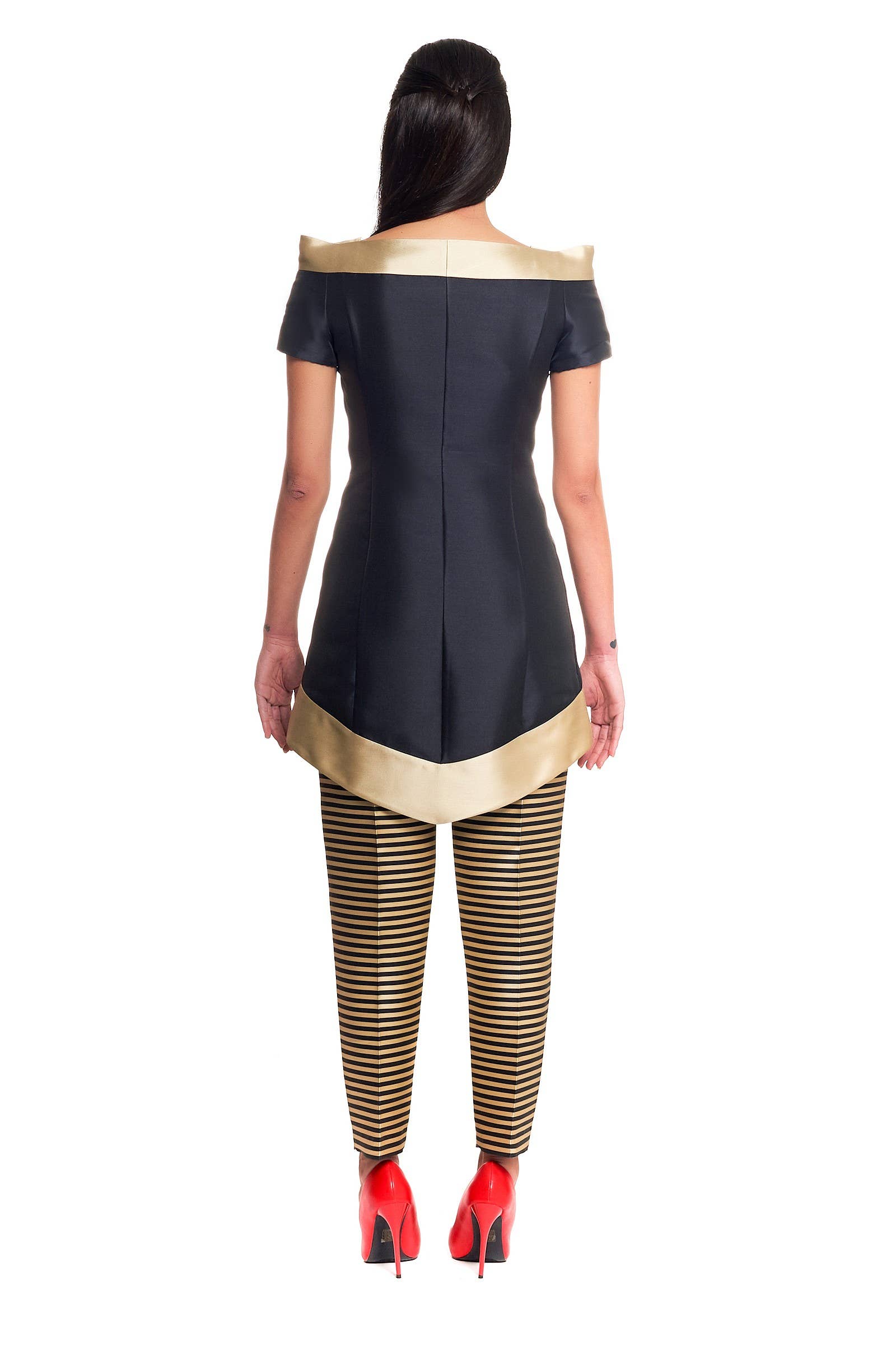 Fantasy Stripes Mikado silk jacket and pants set for wholesale on Faire2