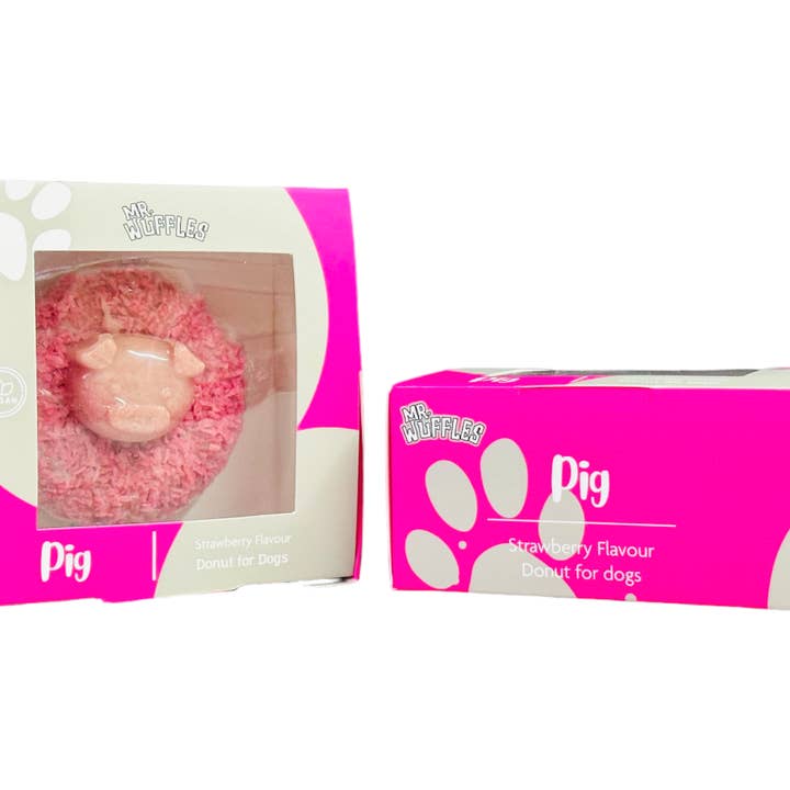 MR WUFFles - Wholesale Pet Treats - Dog - Here Little Piggy Dog Donut Treat - Strawberry Flavour