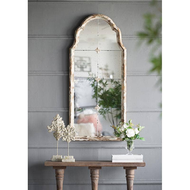 A&B Home Group Inc. - Wholesale Wall Mirror - 21.5x2x47.5" Arched Windowpane Mirror w/ Distressed Finish6