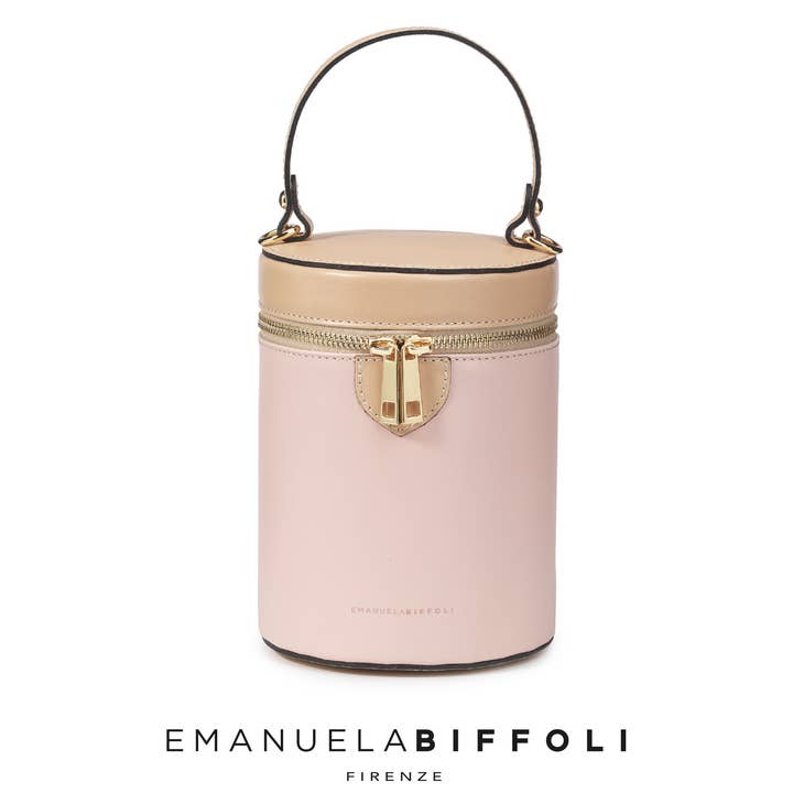 BOLSA “BUCKET” EM PELE GENUÍNA ROSA/NUDE por atacado de EMANUELA BIFFOLI FIRENZE
