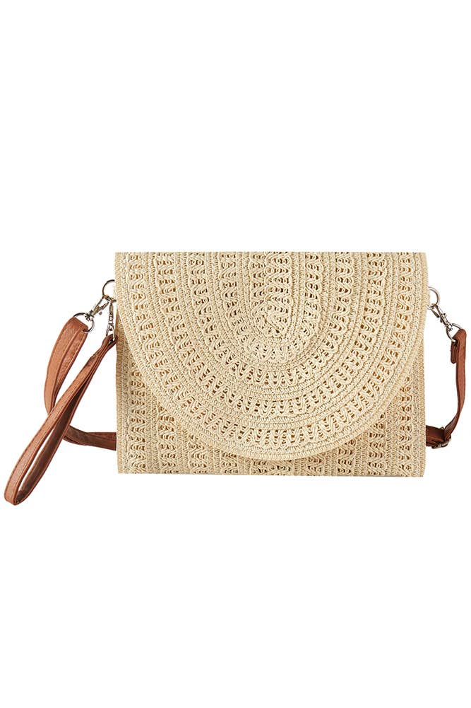 Hana - Wholesale Clutch Bag - Women's - Woven Pattern Straw Clutch & Crossbody Bag0