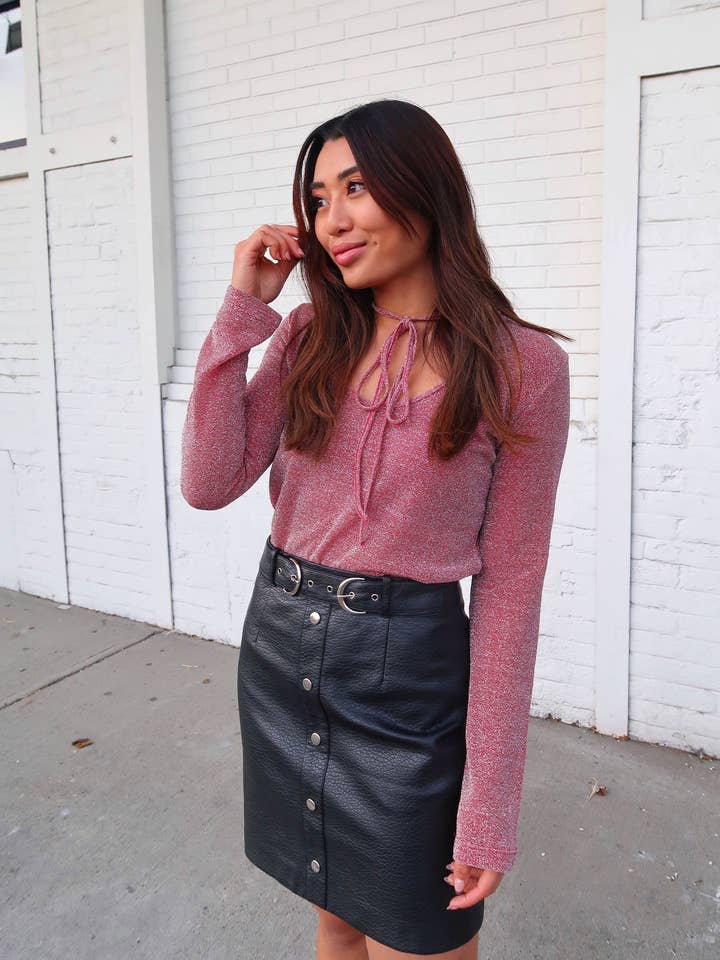 CHEMISIER À CRAVATE MÉTALLIQUE SCINTILLANT pour la vente par Julia Di Lorenzo Collection