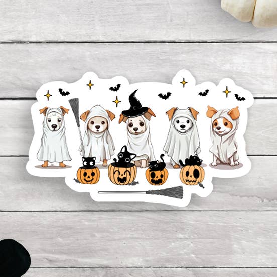 Spooky Dogs Vinyl Sticker for wholesale by Expression Design Co
