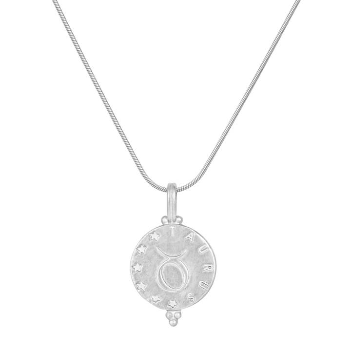 Pendentif en forme d'étoile du zodiaque en argent sterling - Taureau pour la vente par Van Peterson Designs