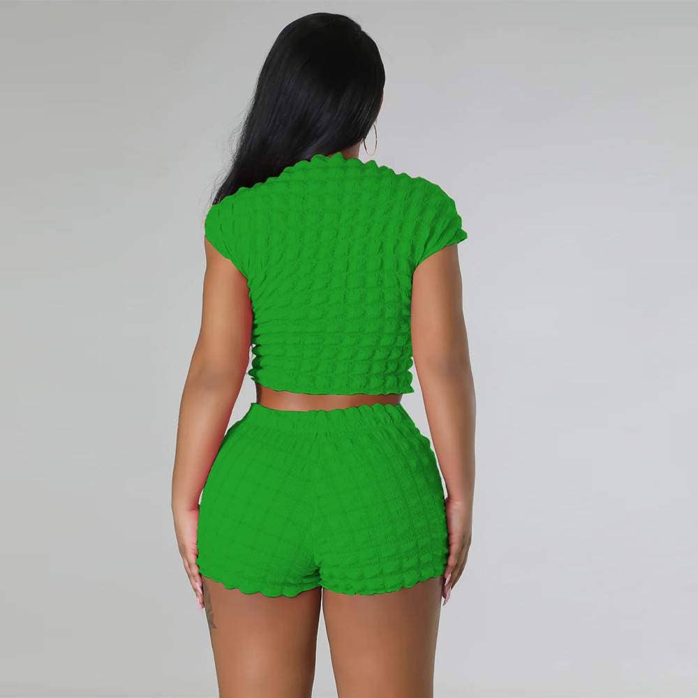 Fashion Combination – wholesale Top & skirt set – Women's – bubble set casual sleeve women sets6