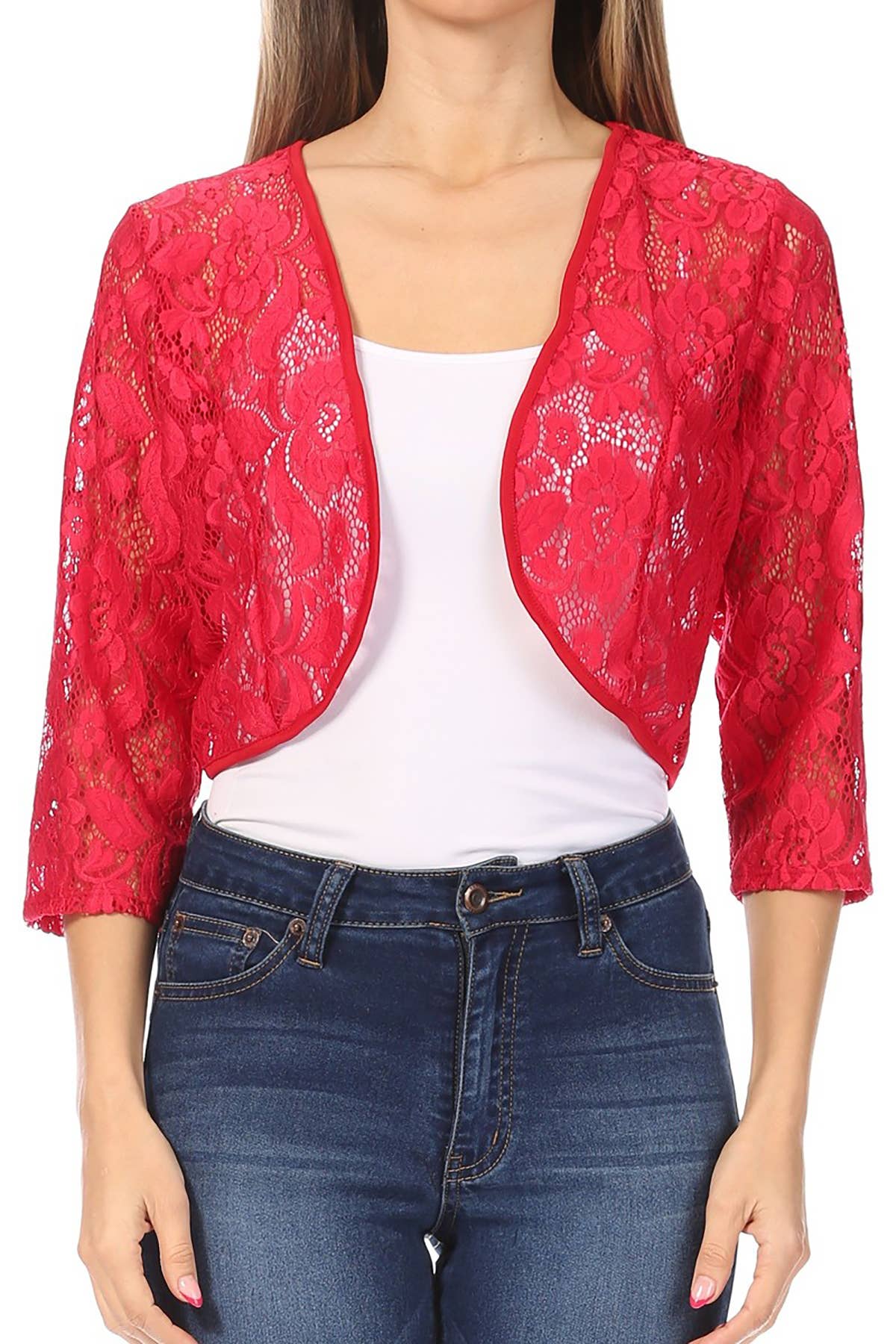 MOA COLLECTION - Wholesale Cardigan - Women's - Women's Casual Lace Bolero Crochet Cardigan24