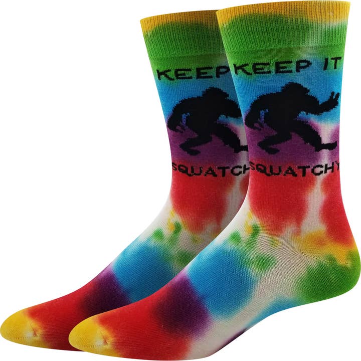 Rainbow Keep It Squatchy Socks for wholesale on Faire