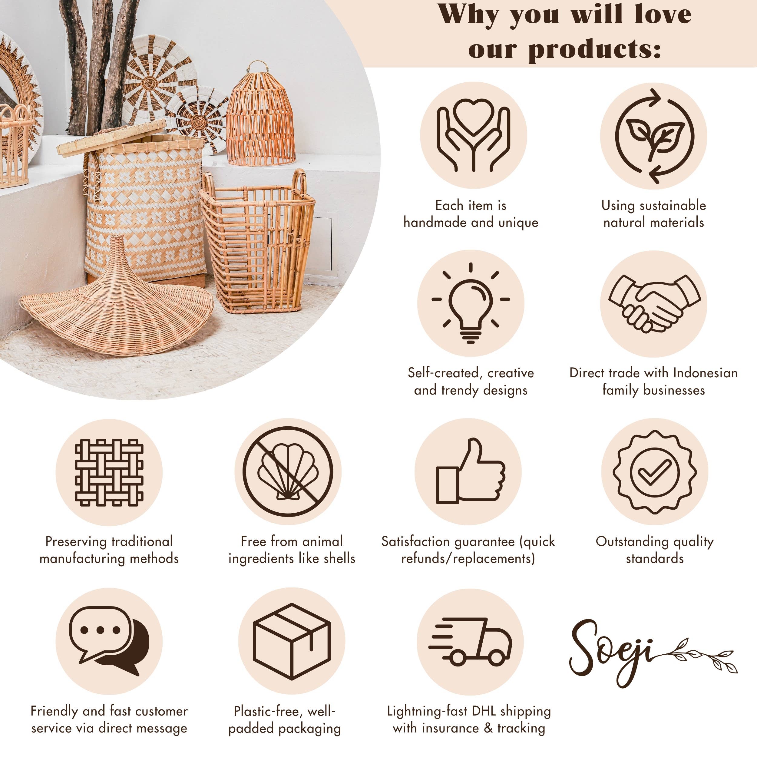 Soeji - Wholesale Basket - Woven Storage Basket White – Boho Decora Basket MAJALENGKA8