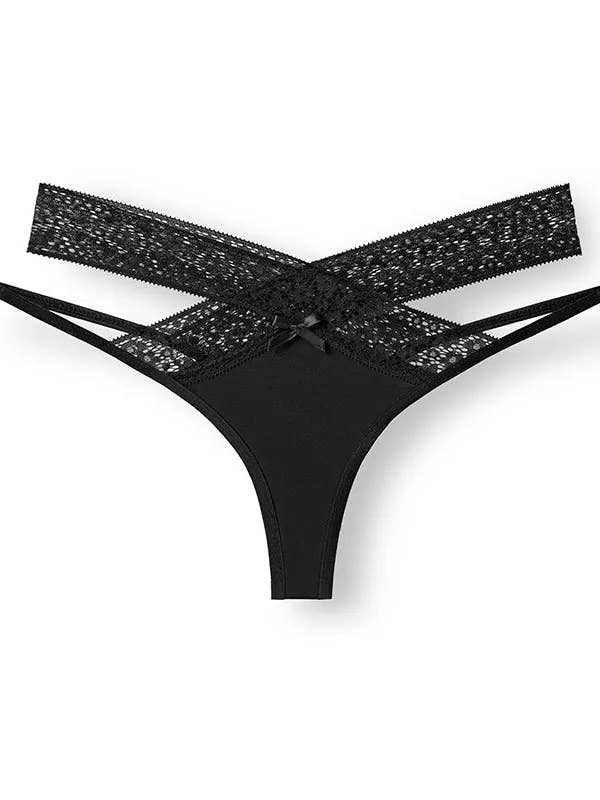 Ashley Double Strap Panty - Black for wholesale by Savoy Active
