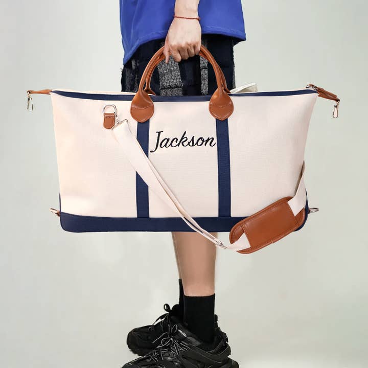 Travel Large Capacity Canvas Duffle Tote Bag for wholesale by GirlyPirateCo