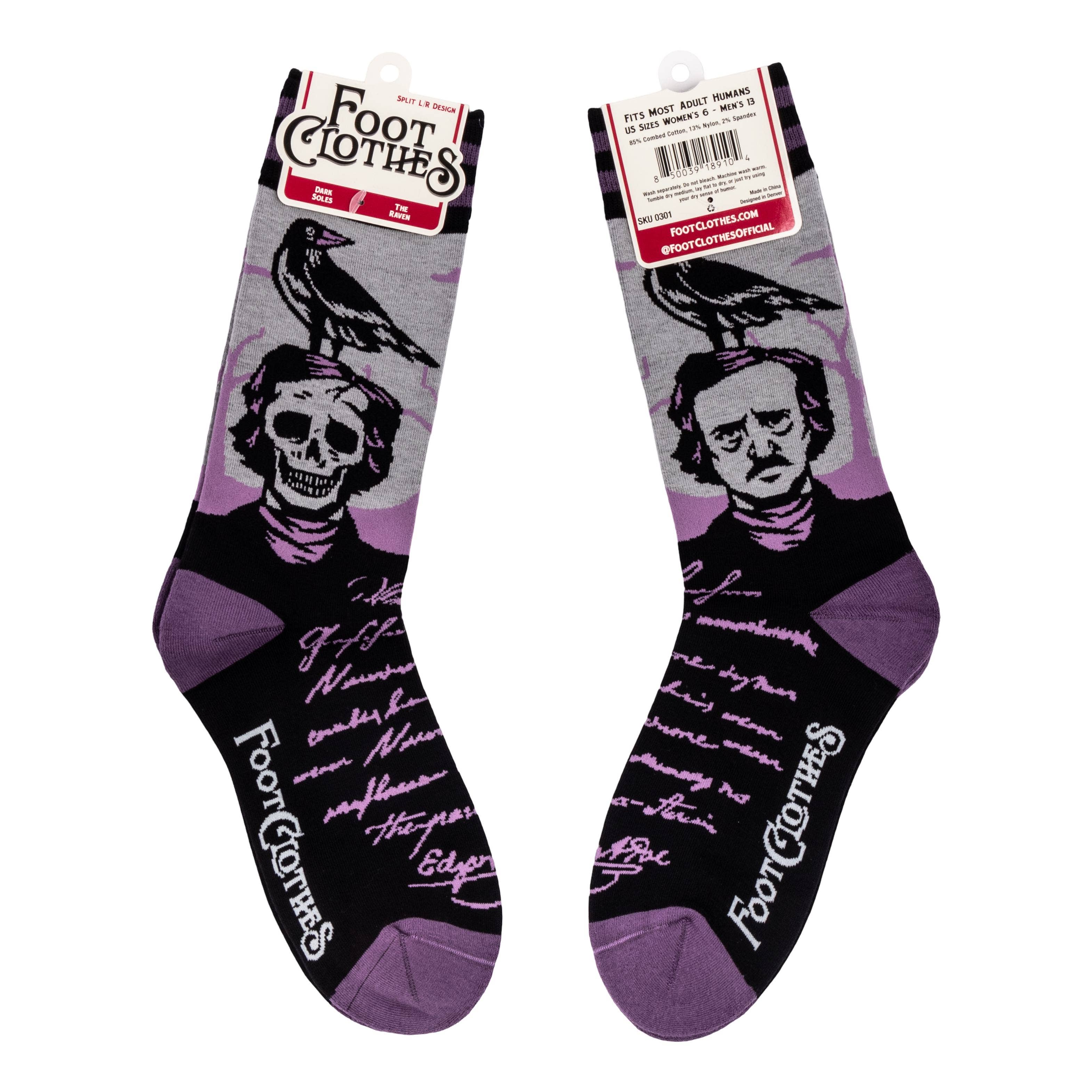FootClothes LLC - Wholesale Sokken - Uniseks - The Raven Poe sokken4
