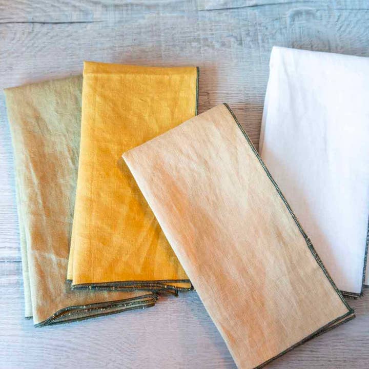 Curated 100% Linen Napkins - Straw Bale Mix for wholesale by West Coast Handmade